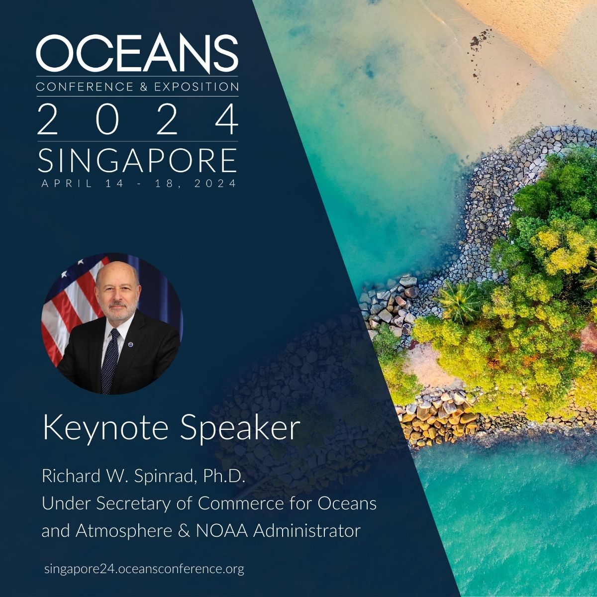 Excited to announce another keynote speaker, Richard Spinrad, PhD! Learn how NOAA is leading the charge in building resilience and sustainability. Register today! singapore24.oceansconference.org/experience/reg… #OCEANS2024Singapore #OCEANSfanatic #ClimateAction #NOAA #KeynoteSpeaker