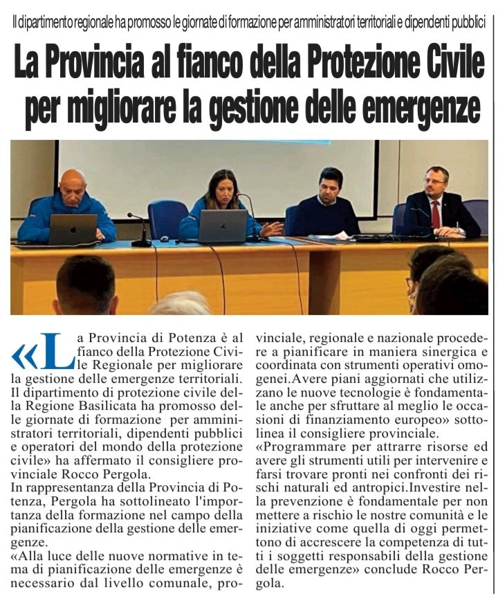 PROTEZIONE CIVILE, OLTRE 250 PARTECIPANTI AI CORSI FORMATIVI PER ENTI LOCALI