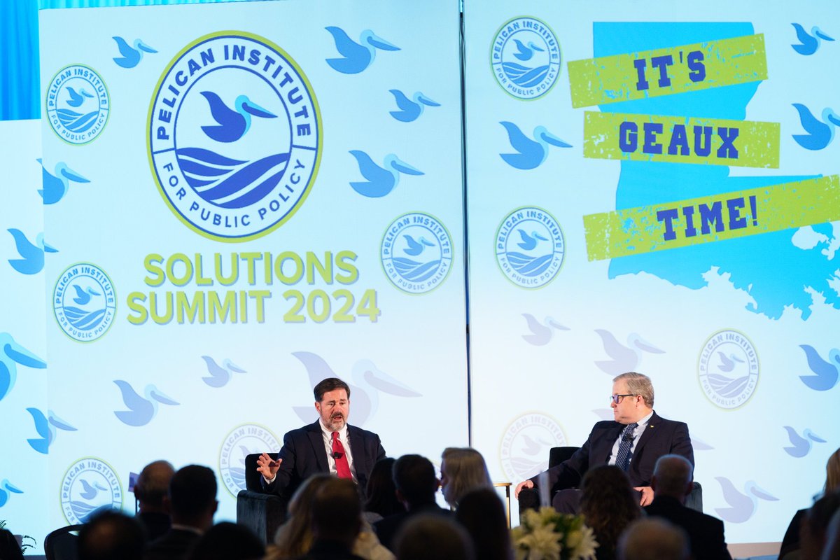 DougDucey's tweet photo. In Baton Rogue, Louisiana today with the @PelicanInst to talk about school choice and economic freedom. Louisiana's commitment to expand school choice and reduce regulatory roadblocks to prosperity will open up opportunities and improve lives. https://t.co/1JSmUuiyfr