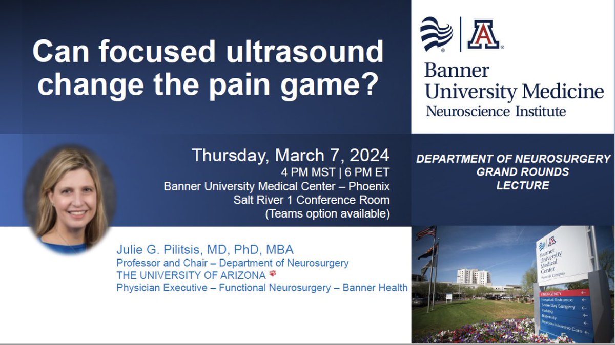 Delighted to welcome our new colleague and partner down in Tucson, the new Chair of Neurosurgery there, to give Neurosurgery Grand Rounds here at Banner University Medical Center Phoenix!