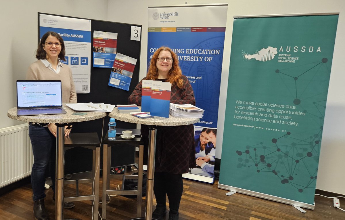 librarymistress's tweet photo. Meine Kollegin @VeronikaHeider und ich haben heute viele tiefgehende Gespräche mit den Besucher*innen der #opendataexpo geführt. Wir haben @TheAUSSDA und unseren Zertifikatskurs #datasteward vorgestellt. Danke an die FH Technikum Wien für die Gastfreundschaft! #opendata https://t.co/bwspuaeXuq