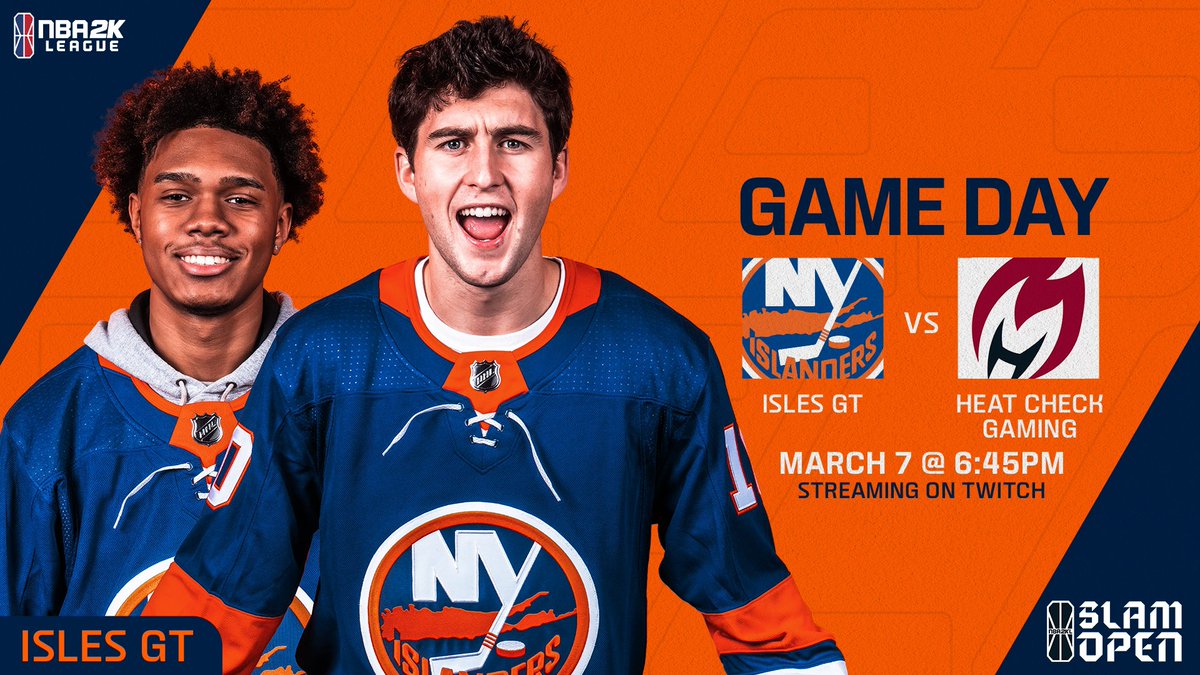 It’s an #IslesGT 2K GAMEDAY 🏀

Tune in tonight at 6:45pm EST for:
<a href="/IslesGT/">Isles Gaming Team</a> vs <a href="/HeatCheckGaming/">HEAT Check Gaming</a> 

📲 twitch.tv/NBA2KLeague