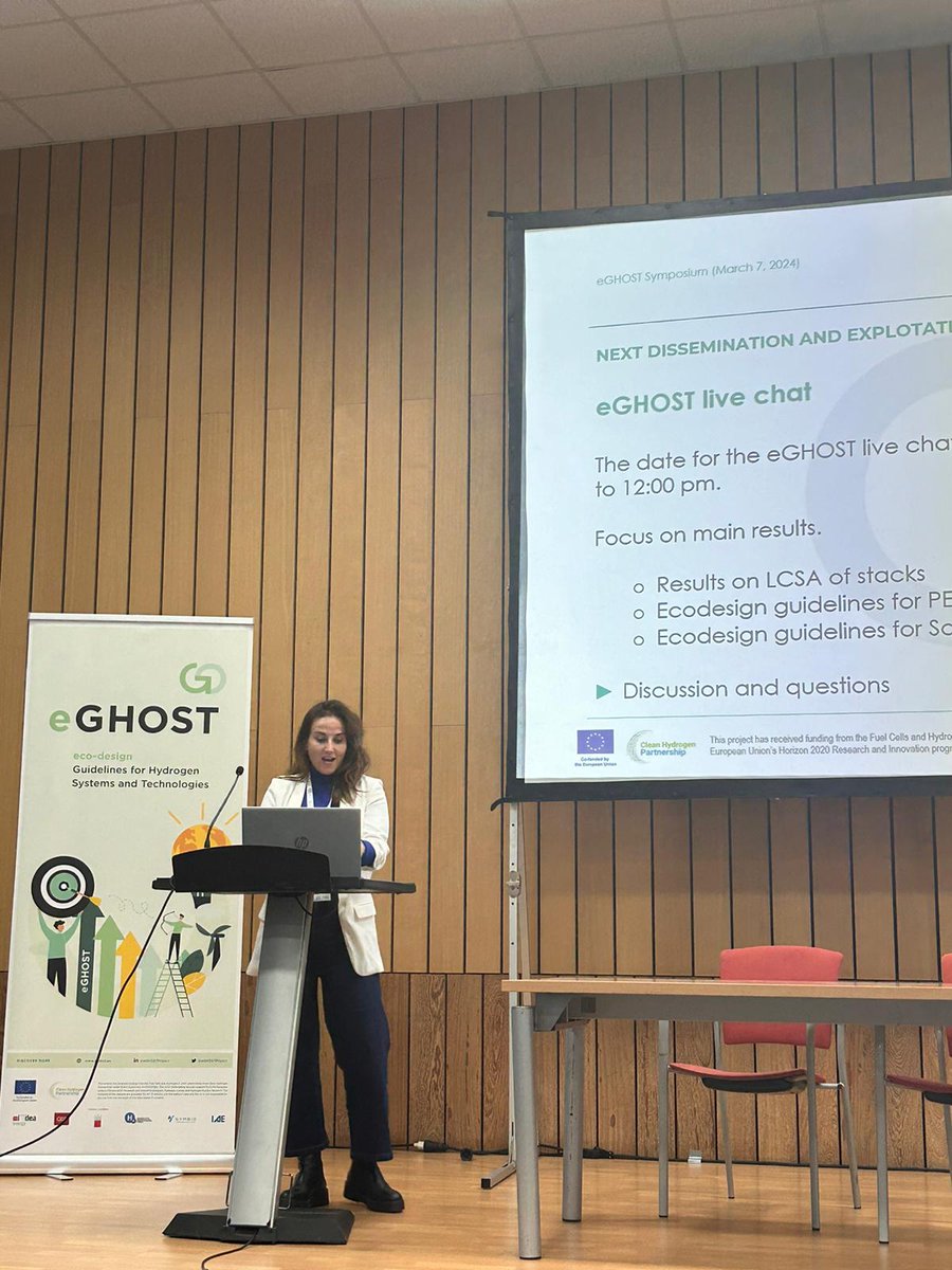 eGHOSTProject's tweet image. Next dissemination and exploitation activities of the @eGHOSTProject, presented by Marisa Martínez @HidrogenoAragon ‼️

▪️ eGHOST Live Chat: April 9th (Online)
▪️ eGHOST Day: May 16th (Brussels)
▪️ eGHOST Spring School: May 20th-24th (Móstoles)

#EHEC2024 #eGHOSTSymposium