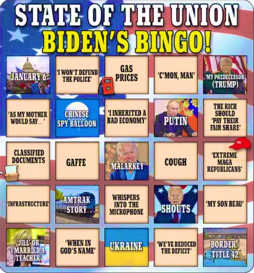 Get your bingo cards out! Tonight’s State of the Union should be interesting to say the least. 🤦‍♀️🍷

#ComedyNight #SOTU2024