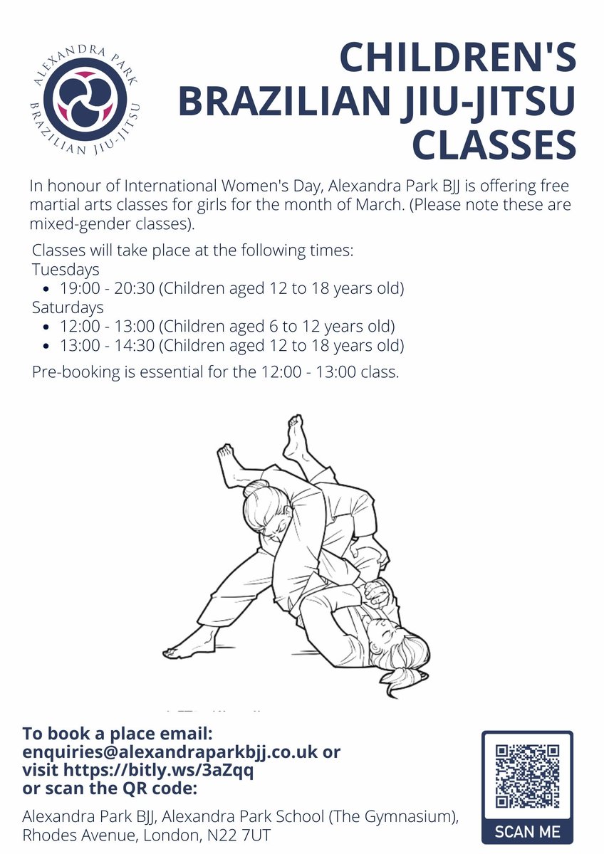 @NorthLondonKids Hi we're making all our martial arts classes free for girls for the duration of March in honour of #IWD2024.