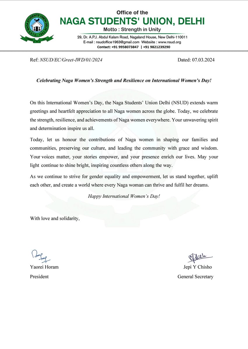 “Women embody strength, courage, fearlessness, and above all, resilience. Let's pledge to honor their efforts with dignity and respect. Happy International Women's Day.”