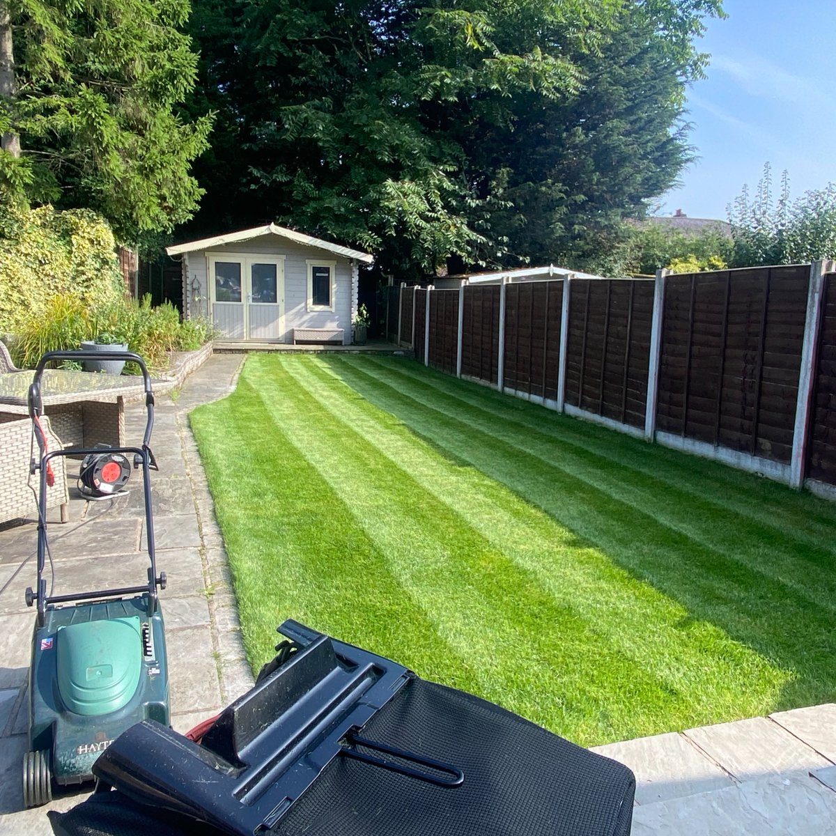 First cut of the year 💪 We'd recommend to just start by trimming the tops. Cutting the grass too short, too fast, can lead to disease & weed infestation ⚠️ Use the one third rule - don't remove more than one third of the grass blade on any one mowing. #MowingTips