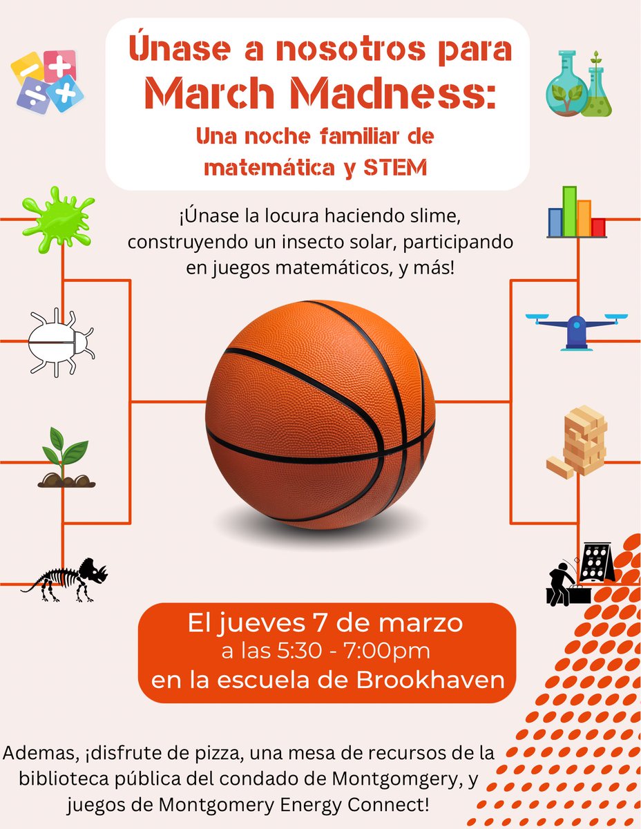 BrookhavenCSL's tweet photo. GAME ON, BES! 🏀 Come on out to enjoy our Title I Math and STEM Night at 5:30! We’ll have resources from @MCPL_Libraries, @MyGreenMC, @GoNatureForward, @montgomerycoll and more! We’d also love to extend the invite to @mocoboe and @MontCoExec to see the wonderful work! https://t.co/GOpJFxVEjN