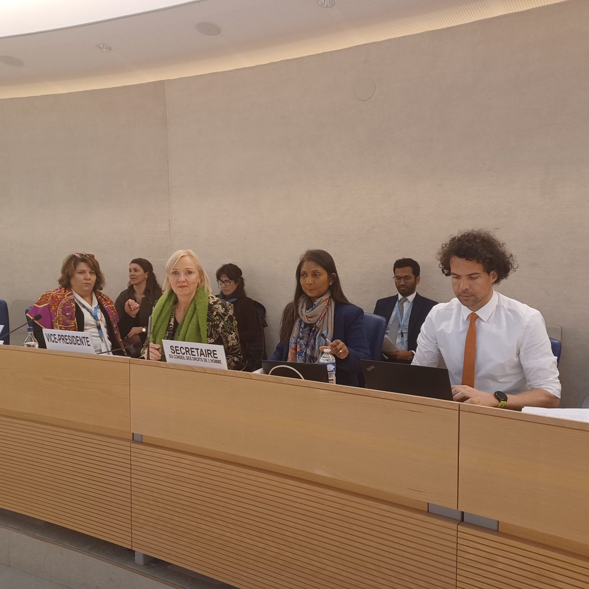 Today’s discussion at the #HRC55 focused on an important and current topic of fisheries and the right to food in climate change. This meeting was chaired by Vice-President Ambassador @SchroderusFox #FIinHRC