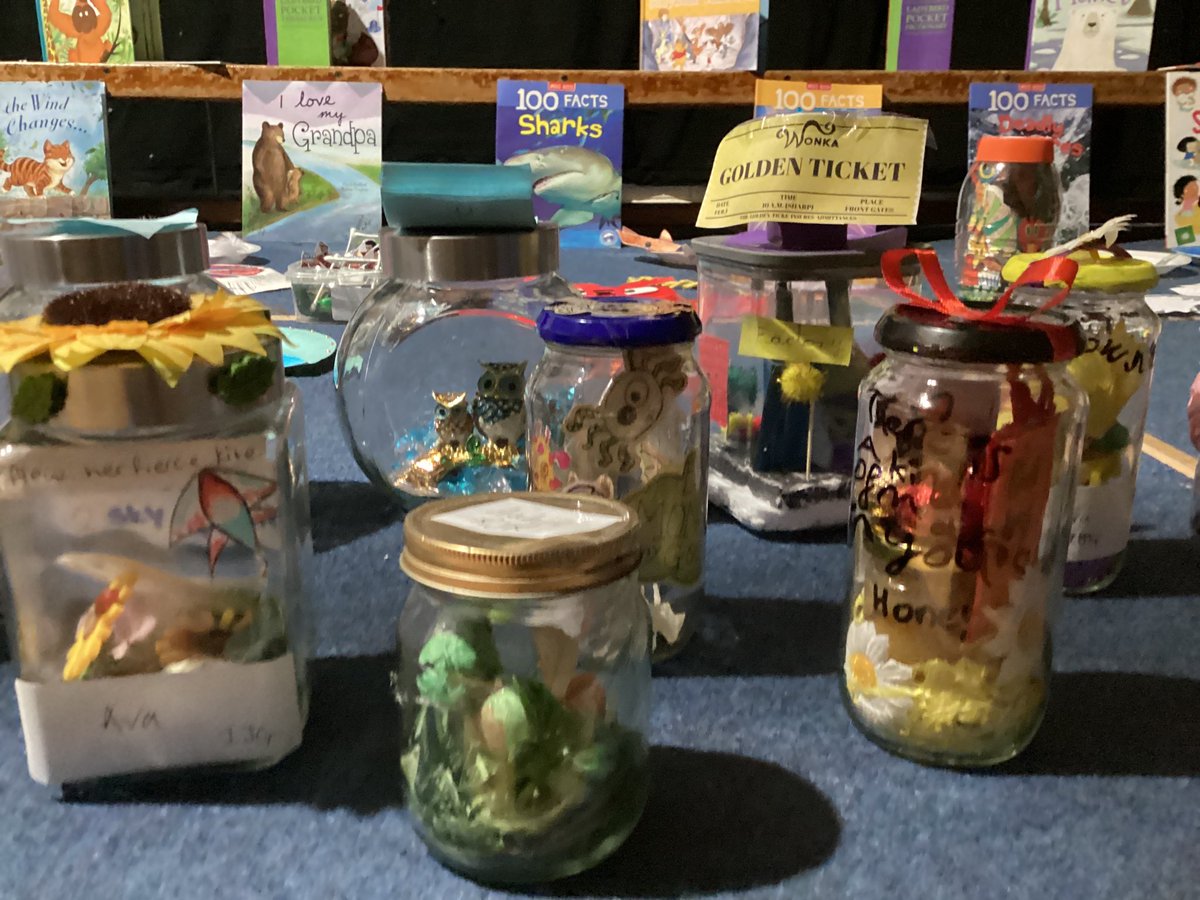 ECS_Keighley's tweet photo. We were blown away by some of our “Book In a Jar” and “Plate Book Character” competition entries for @WorldBookDayUK Can you work out which books they are?#WorldBookDay2024 #bookinajar #gettingcreative #welovebooks #readingforpleasure https://t.co/GcIAEWIob1