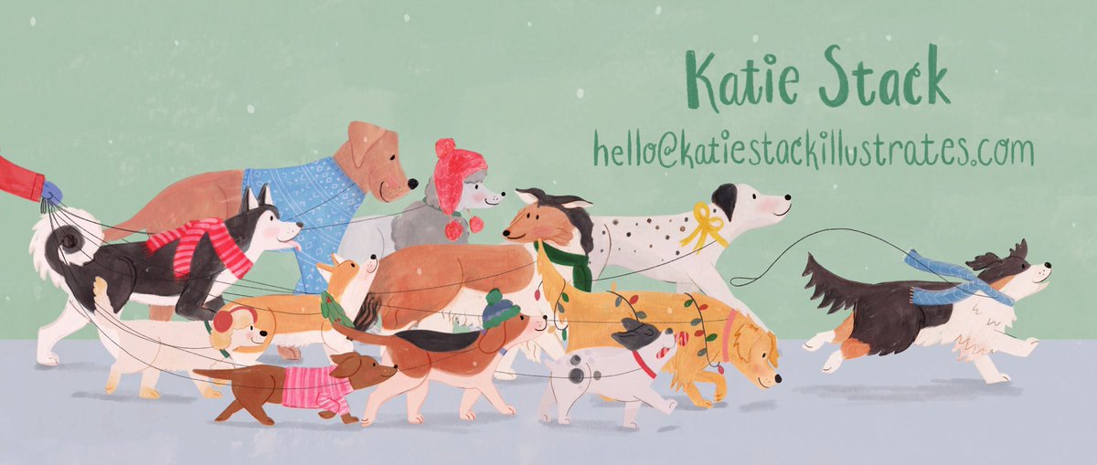 Happy #kidlitartpostcard ! I am available for all projects that involve drawing dogs 🐶

I’m working on a nonfiction dummy & a picture book, both about dogs, and I’d love to find an agent or publisher to share them with!

katiestackillustrates.com
hello@katiestackillustrates.com