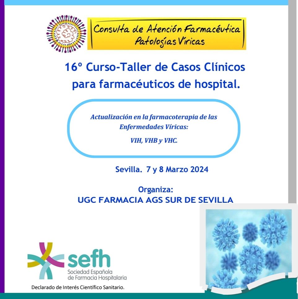 Nuestras R4 <a href="/anacd17/">ana.codonal</a> y <a href="/tamaracc20/">Tamara</a> se encuentran en el 16° Curso-Taller de Casos Clínicos para farmacéuticos de hospital: Actualización farmacoterapéutica de las enfermedades víricas💊. 

Y lo hacen exponiendo dos casos clinicos 🔊🥰
👇
 <a href="/AGSSurSevilla/">AGS Sur de Sevilla</a> <a href="/morilloverdugo/">Ramon Morillo</a> <a href="/mapex_sefh/">Mapex_sefh</a>