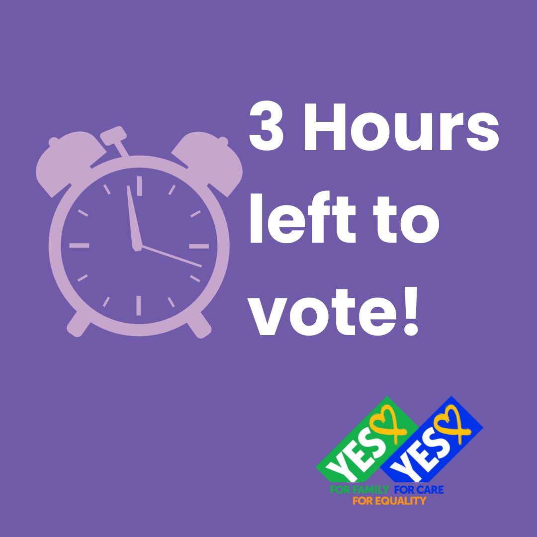 3 hours left! You still have time to #VoteYesYes today. Make sure you get out to the polls! 🗳