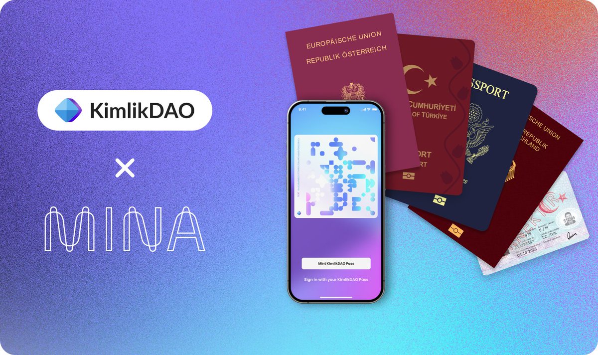 KimlikDAO's tweet photo. Hi #KimlikDAO fam 🪁,

Exciting news! 🌟 We are thrilled to announce that we have secured 60,000 $MINA in funding from @MinaFoundation for our new zero-knowledge passport minting protocol 🎉

Get ready to mint your KimlikDAO Pass using your passport 📱 https://t.co/fanXhEXiqZ