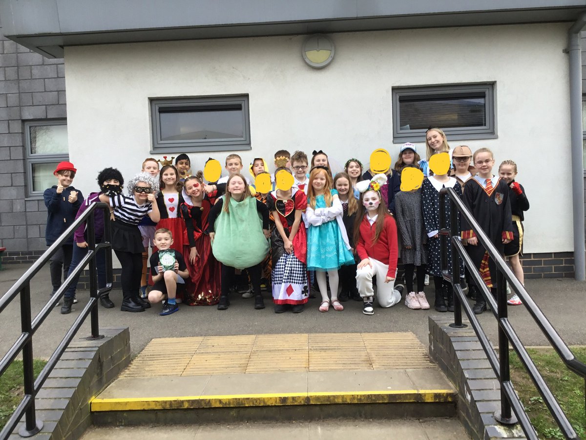 DanemillPrimary's tweet photo. Wow, what an incredible World Book Day! The children have loved the masked reader challenge, their book themed activities and especially designing a character plate for our library display! What an incredible day! https://t.co/p1VgBSAjSM