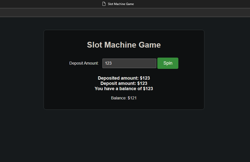 axtantt's tweet photo. try your luck, it's the house that will win every time. 
making Slot-Machine-Game using JS.

#javascript https://t.co/y9J2VipYua