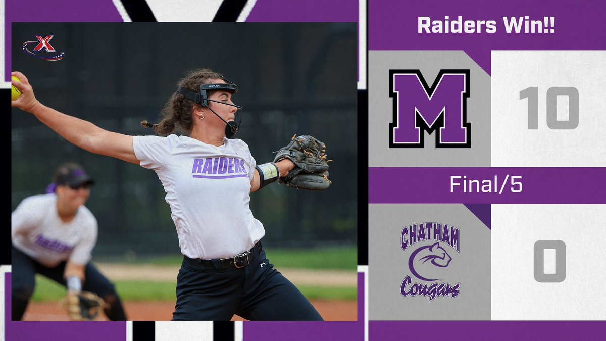 SB: RAIDERS WIN!! Mount Union bounces back and beats Chatham 10-0!! Chloe Bird and Haleigh McCalla combined for the shutout and Lydia Brunner led the way offensively with 4 RBIs!! #GoMountGo