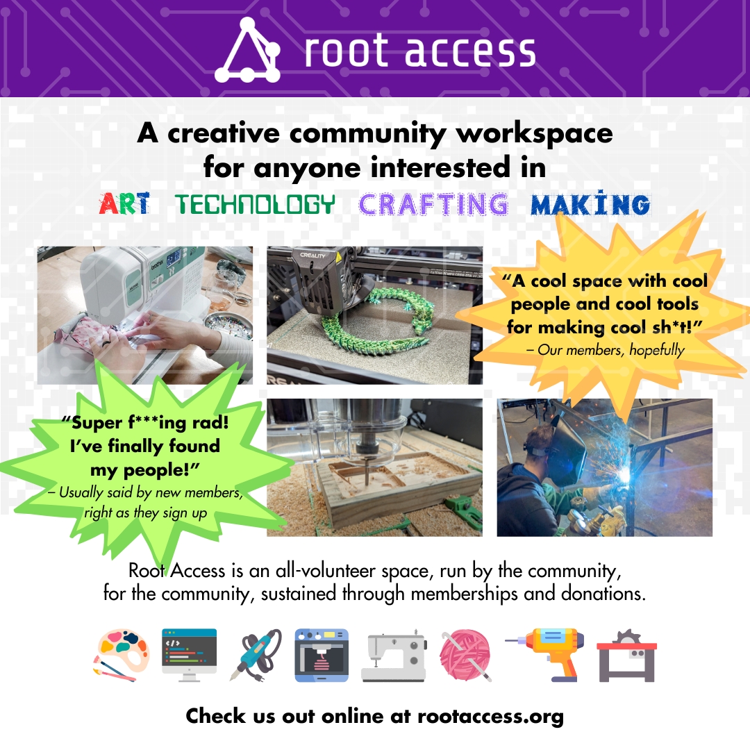 Thanks to our sponsor <a href="/RootAccessCA/">Root Access</a> for their support, and providing a space for our performer lounge during the 23rd Annual Rogue Festival. 

Check out this unique, creative community that is growing right here in Fresno. 

Thank you for sponsoring #RogueFestival!