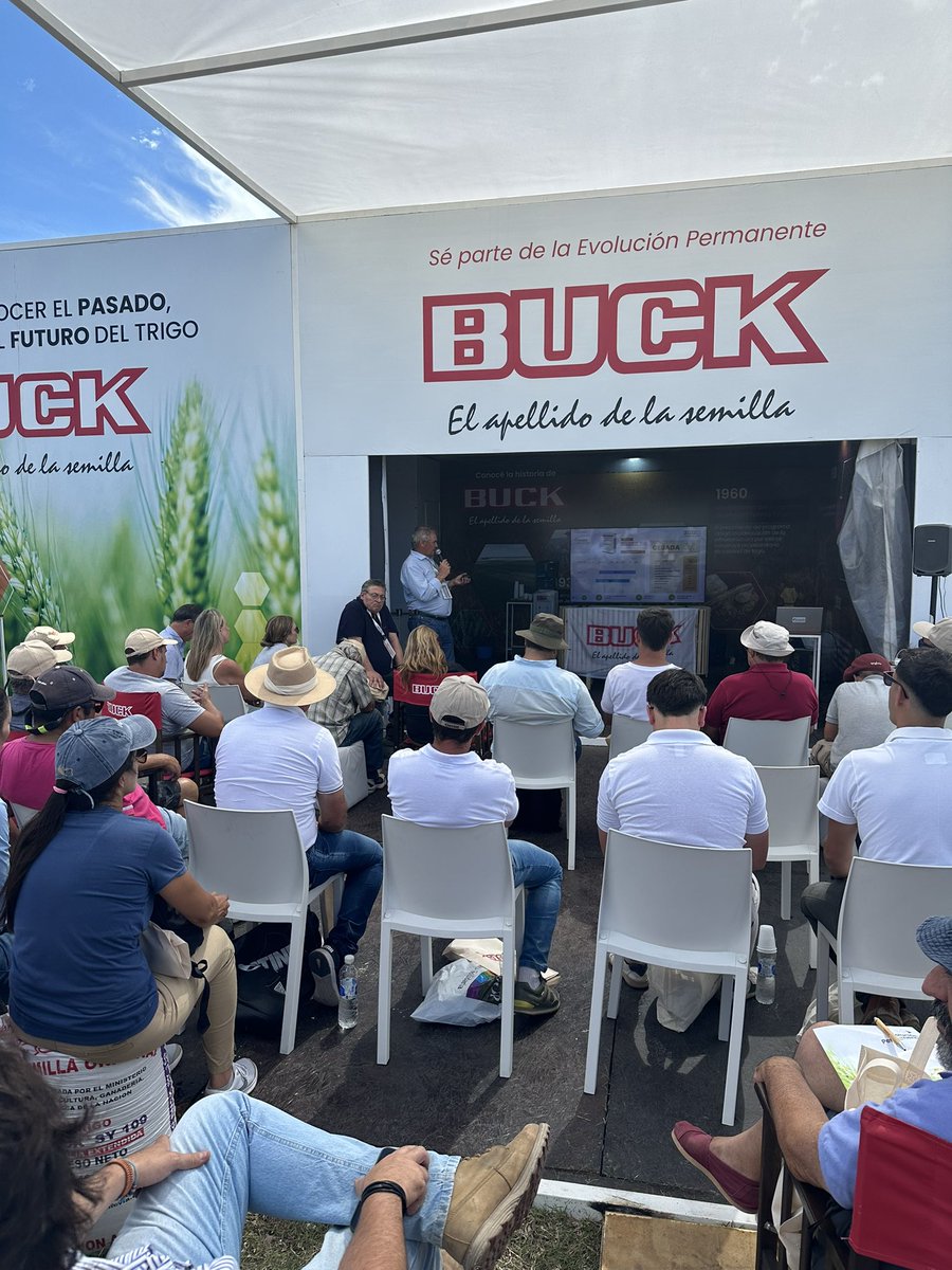 BuckSemillas's tweet photo. #PresentaciónComercial en @Expoagrocom👉 @MarioCattneo1 nos cuenta sobre #Cebadas, el lanzamiento del #Girasol #Buck243CL 👉de mayor rendimiento y mayor contenido oleico 🙌 y sobre nuestra nueva #Avena #Serena https://t.co/cfjA3GbBS2