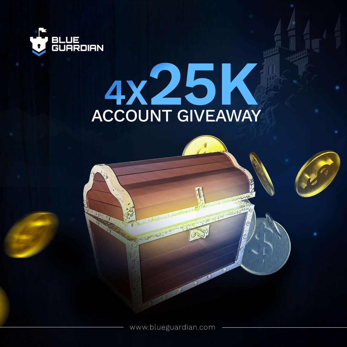 🚨🚨 GIVEAWAY 🚨 🚨 5 x $25 000 Accounts To enter: 1. Like & Retweet 2. Follow @mrfocused3 & @BlueGuardiancom @dailysignals24 3. Tag 2 Traders 4. Don't forget to subscribe to my youtube account youtube.com/channel/UCTYyE… I will announce winners soon