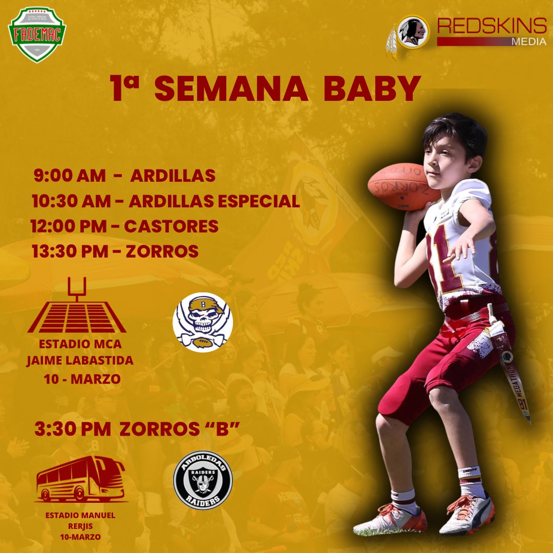 🏹 ARRANCAN TEMPORADA NUESTRAS CATEGORÍAS BABYS 👦🏻👧🏻

El próximo Domingo debutan con 4 juegos en casa ante ☠️ Bucaneros y uno como visitante contra ⚫️ Raiders 

‼️ NO DEJES DE APOYARLOS ‼️
