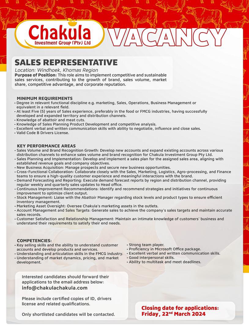 Can you sell kapana to a vegan? If yes, then you are the sales rep we are looking for. Please share.