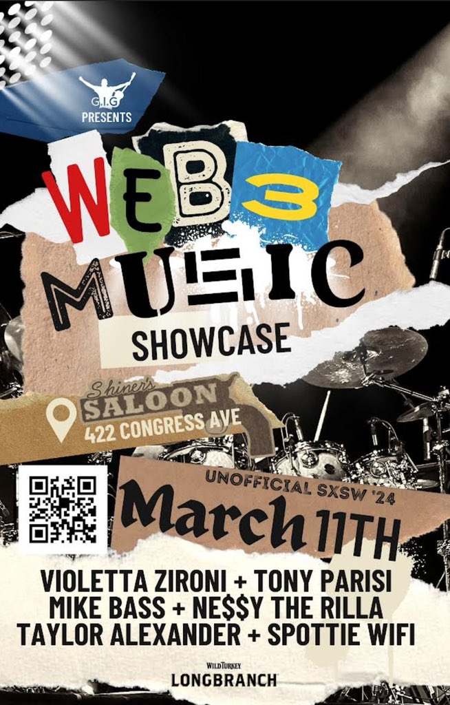 🎼 Day 11 of posting a different flyer for @giglivemusic’s Web3 Music showcase every day until the event! 3/11/24 - ATX | doors @ 7pm Performances by: @ZironiVioletta @NessyTheRilla @mikebassmusic @auradeluxe JUST ADDED TO THE SHOW @SpottieWiFi! Visit…