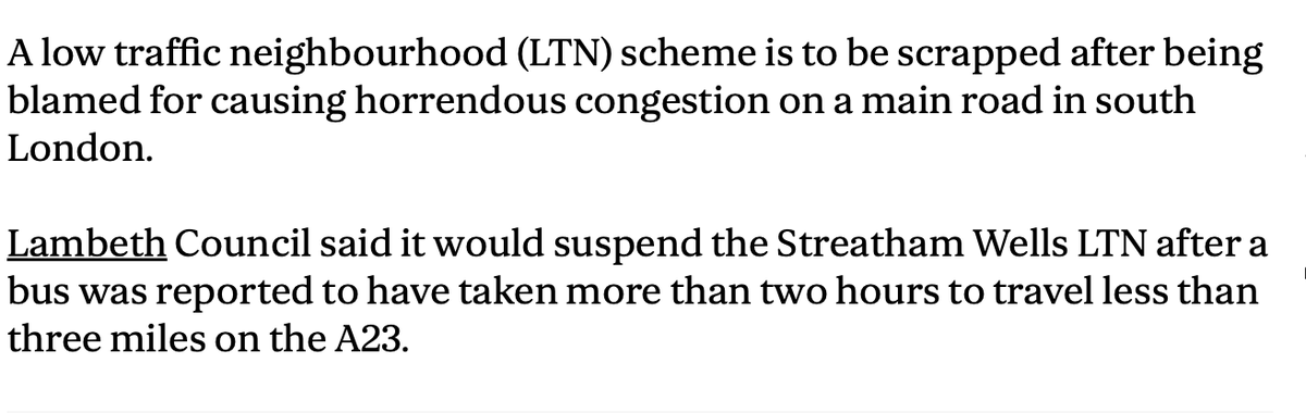 Streatham LTN 'Scrapped' Hang on @hirr4 @crisortunity @carltonreid @london_cycling @RezinaChowdhury @willnorman @neilchristiex I thought LTNs made traffic 'evaporate'? It 'disappears' into thin air? And that all boundary roads around LTNs end up with less congestion, not more?