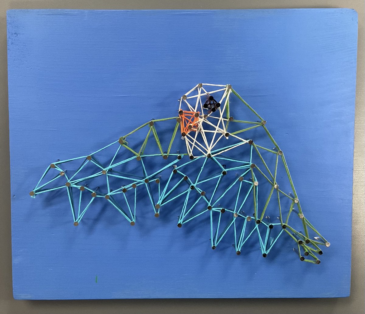 In @nelugupta16’s geometry class at <a href="/NewTechCoppell/">New Tech High @ Coppell</a>, we created string art that had math requirements. We were able to pick whatever we wanted for the subject, and my group decided to do birds. Here is my finished project! #NTHCinnovate
