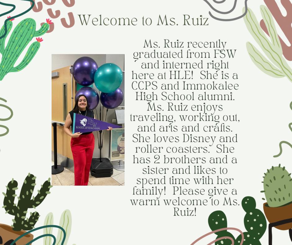 HLELeaderInMe's tweet photo. Welcome to Ms. Ruiz!  #LaunchintoLeadership https://t.co/4NoA3vfZJn