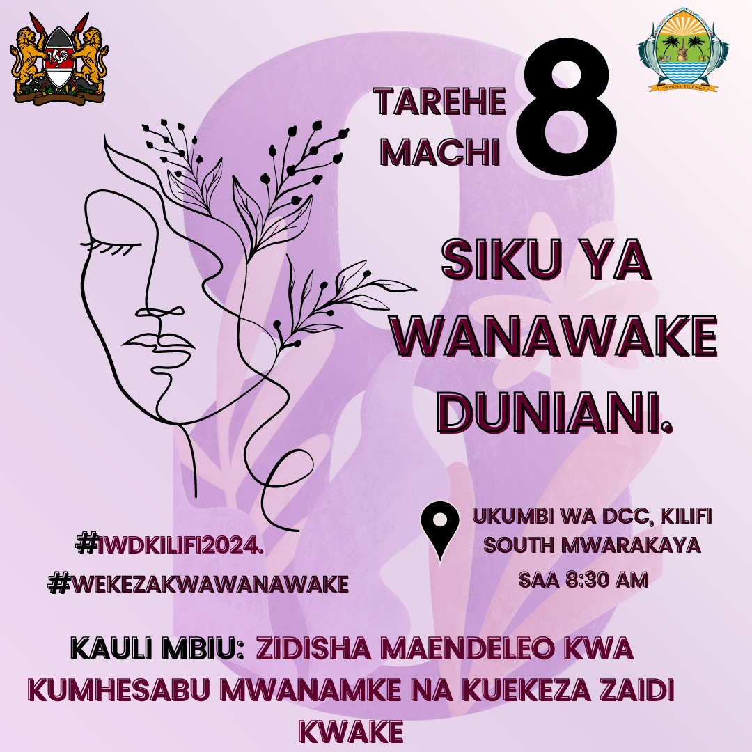 @Gvrckenya @GenderKilifi @YOWPSUD_ @KECOSCE @TICAH_KE @AmBaariu @AnindoSharlyne @brianmundia10 @lucas_fondo @maangi91074 @Collo_meeks @JIVIS_Kilifi @Cynthia20834666 @dan_kon_lee @kaberiastanly @professoronana @wachiuri65 @maxwell_karani @MwendwaAm @TotoLwaz @one2oneKE @StawishaP Question 9 What initiatives or policies have proven effective in preventing gender-based violence and promoting women's rights in Kenya and beyond? @Gvrckenya @GenderKilifi #InvestInWomen #IWD2024 #StopFemicideKe @yowpsud_ @KECOSCE @TICAH_KE @one2oneke @StawishaP