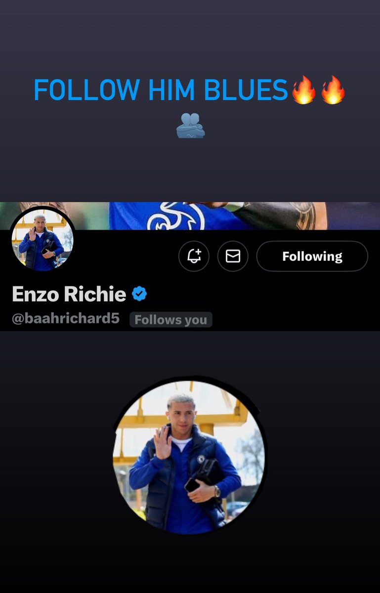 ENZOIZU's tweet image. BLUES let’s give @baahrichard5 a very real one on here a FOLLOW, he’s and engaging beast, who shows constant love ❤️ to the FAM!. 

You won’t regret it🙏. He is deserving of your follow!.