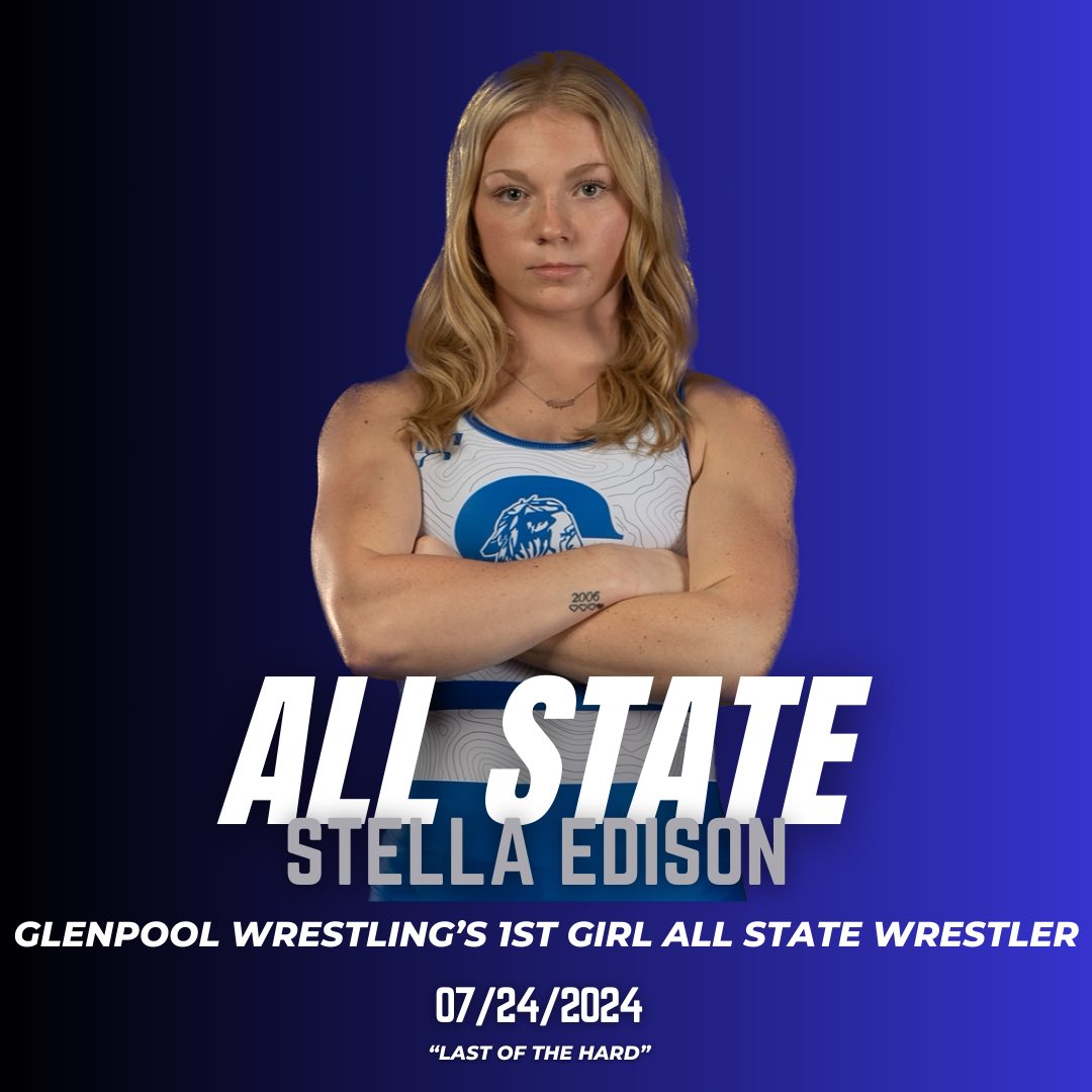 ✌️ more on the wall! 

Trent Cole - Glenpool’s 24th All State Boys Wrestler! 

Stella Edison - Glenpool’s 1st All State Girls Wrestler!  

#LastoftheHard