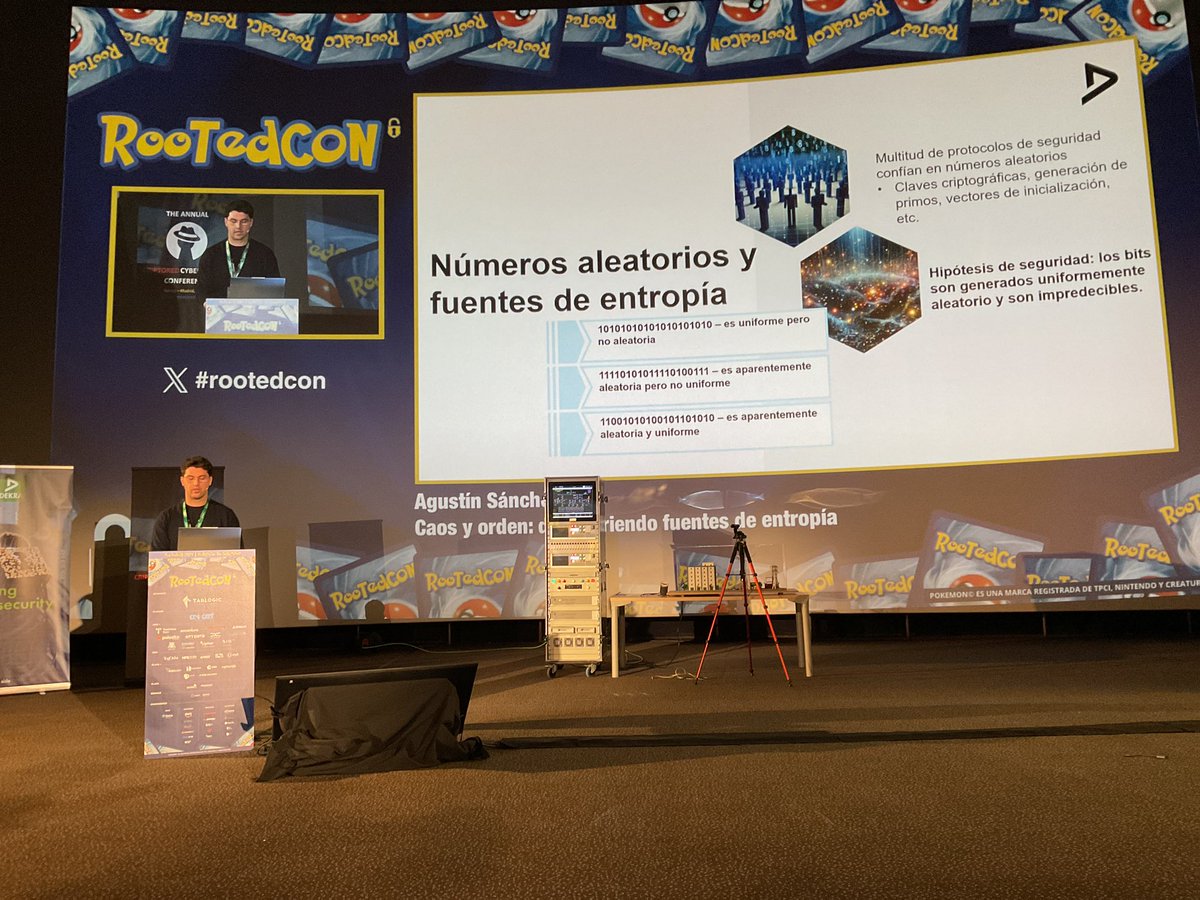criptored's tweet photo. Cambio de agenda… En el escenario la esperada ponencia de Agustín Sánchez con el sugerente título “Caos y orden: descubriendo fuentes de entropía” #criptoredcon2024 #sala18 @criptored @rootedcon @mindcrypt @DekraEspana https://t.co/esKiCRPtWg