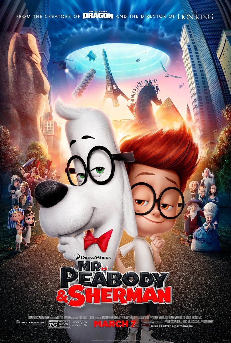 UJStrikesBack's tweet photo. Happy 10th Anniversary to Mr. Peabody &amp; Sherman! 🥳🎉

#MrPeabodyAndSherman #TyBurrell #LeslieMann #AlisonJanney #ThomasLennon #StanleyTucci #DavidJames #TimothyLamb #MichaelAndrews #TiffanyWard #JasonClark #AlexSchwartz #DeniseNolanCascino #CraigWright @RobMinkoff @DreamWorks https://t.co/DAJwXW9ofU