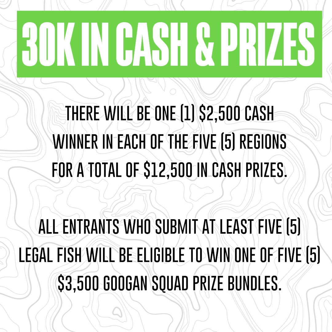 googan_squad's tweet photo. $30k worth of cash &amp; fishing gear is up for grabs! #fishing #bassfishing #googan #googantakeover #jointhetakeover #googansquad https://t.co/bkgTmHIVW7