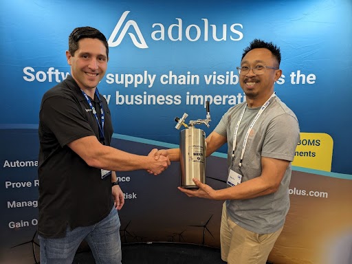 Congratulations to Lee Sayao the lucky winner of our growler here at #s4x24 in the #Vulnerability Management pavilion.