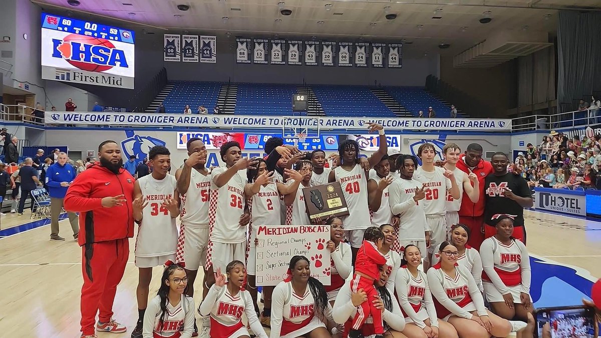 The Meridian Bobcats are heading to the Class 1A State Finals! The Meridian Bobcats defeated Chicago Hope Academy this morning 68-60!! The Bobcats will play for the state championship at 11AM on Saturday! Congratulations Meridian this area is so proud of you! @StacyAdamsjudah