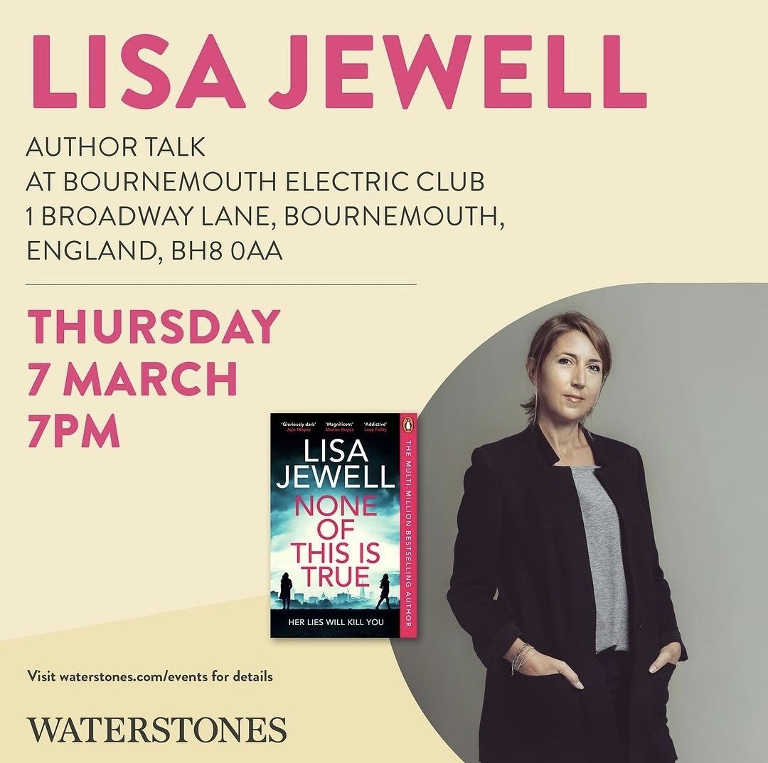 Heading out to join #LisaJewell and @WaterstonesBCP for a fun evening!!