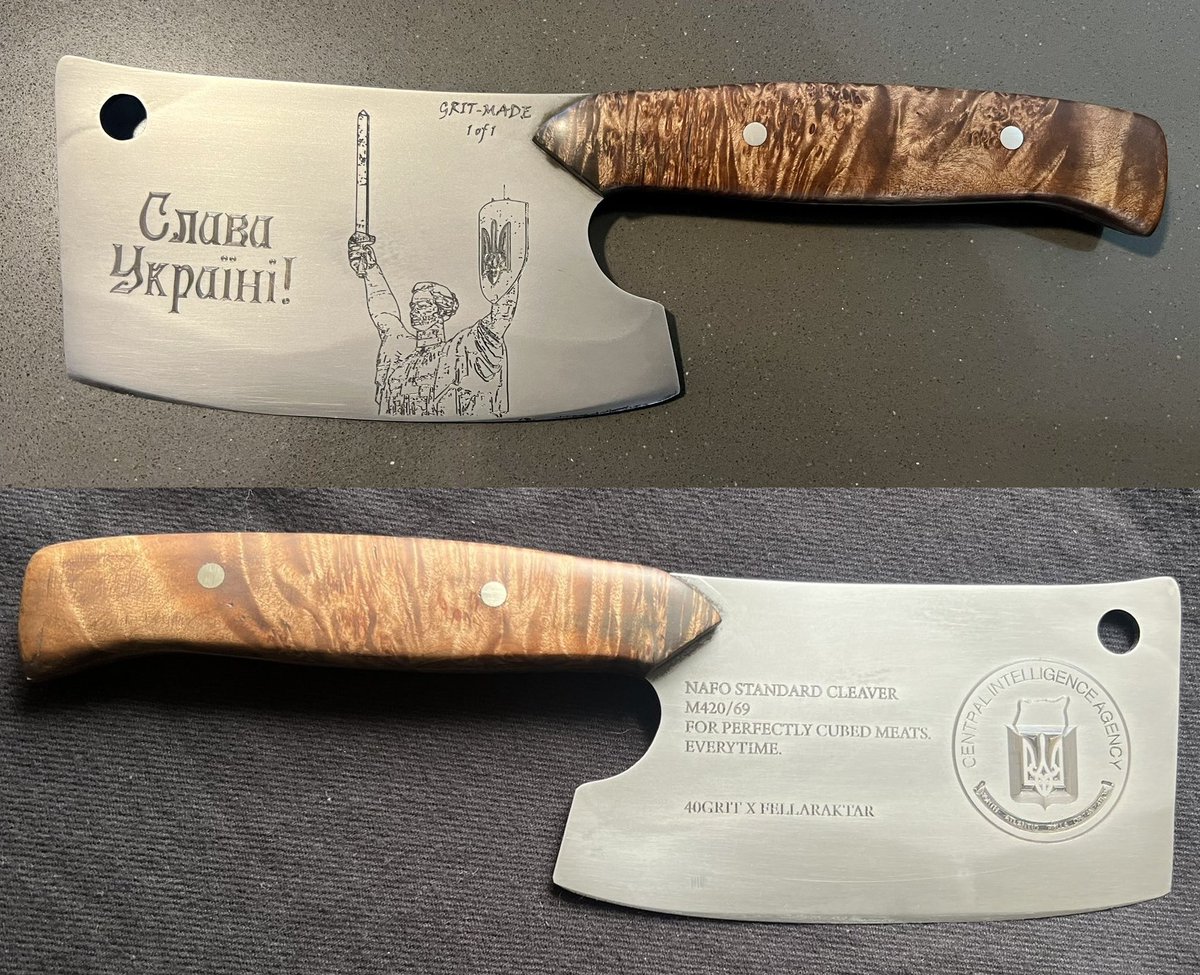 RAFFLE!!! A one of one meat cleaver forged by @Capblyatbeard with a blade designed by myself! The aim is to help @gaz_EOD raise the funds to provide over 130 mine detectors to the defenders. Each ticket = $10 donation. $450 (1 detector) = 50 entries. Donate here:…