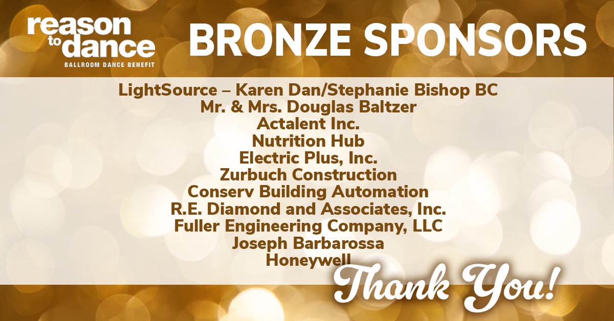 Thanks to our Season 8 Bronze Sponsors who are donating $1,000 each to support this year's celebrities and pro dancers raising funds for Research and Child Life #4theKids - We cannot wait to welcome our sponsors and guests to the ballroom this Saturday! 🕺💃🎉