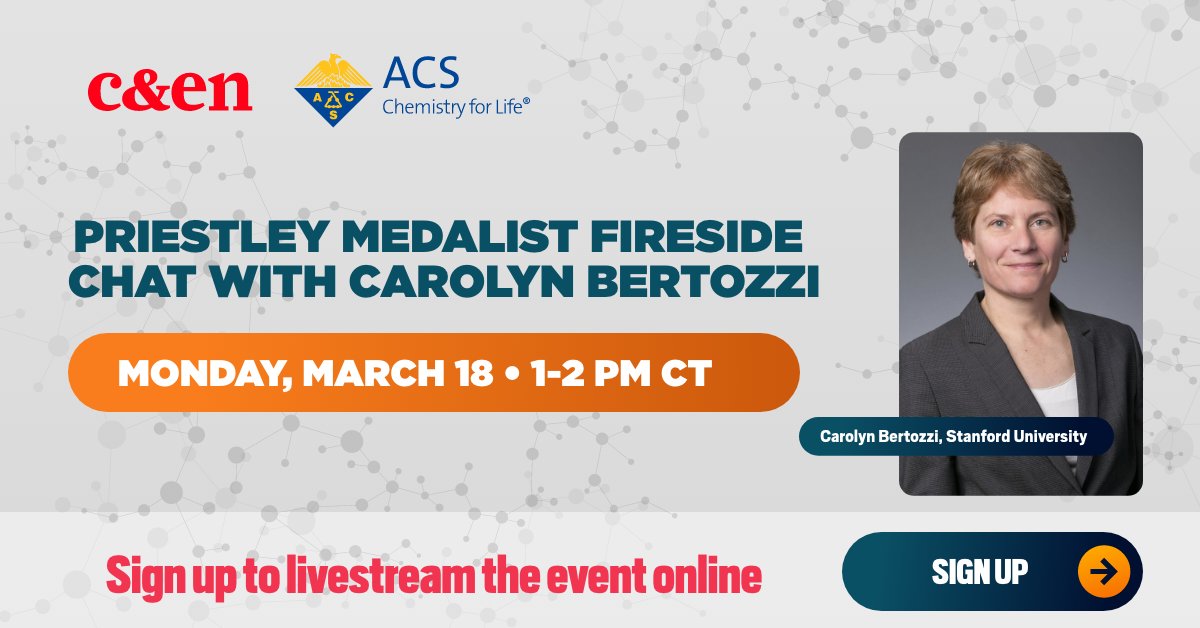 American Chemical Society (@amerchemsociety) on Twitter photo Join online and stream the Fireside Chat with #Nobel Laureate <a href="/CarolynBertozzi/">Carolyn Bertozzi</a> - LIVE from #ACSSpring2024 on March 18 at 1 PM CT.
Don't miss out, register today at brnw.ch/21wHFDi #Chemistry #NobelPrize #ChemNobel <a href="/cenmag/">C&EN (Chemical & Engineering News)</a> Join online and stream the Fireside Chat with #Nobel Laureate <a href="/CarolynBertozzi/">Carolyn Bertozzi</a> - LIVE from #ACSSpring2024 on March 18 at 1 PM CT.
Don't miss out, register today at brnw.ch/21wHFDi #Chemistry #NobelPrize #ChemNobel <a href="/cenmag/">C&EN (Chemical & Engineering News)</a>