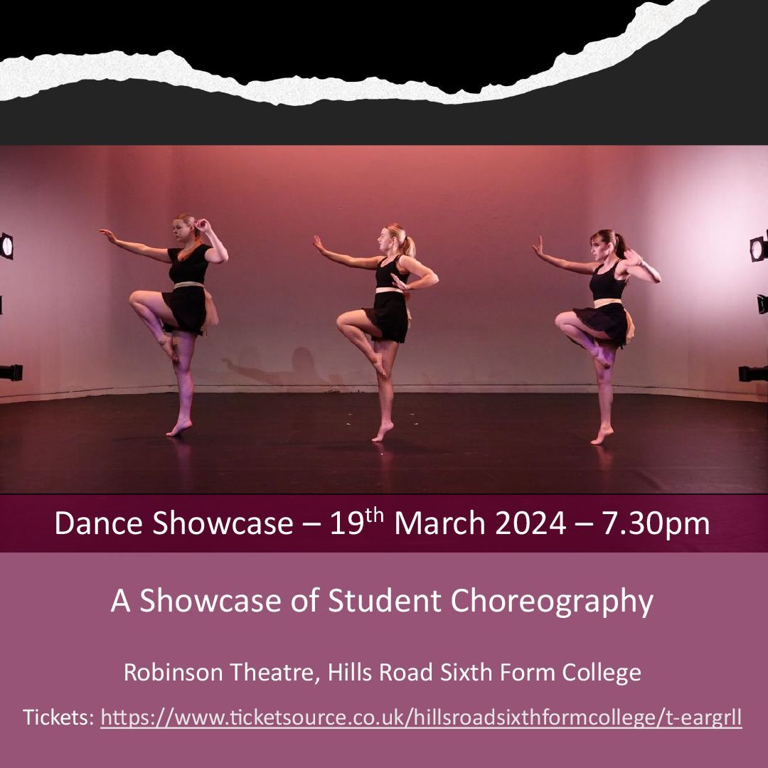 Together we move! Come down to the Robinson Theatre on Tuesday 19 March to watch this years showcase of student choreography. Book your tickets today by heading to Ticket Source. buff.ly/3uYlAgP