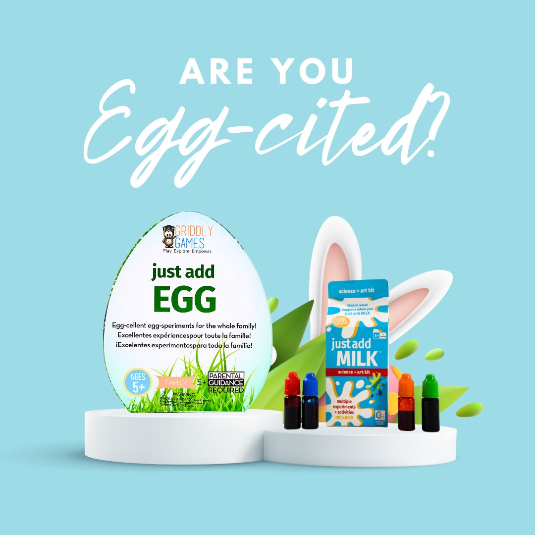 GriddlyKids's tweet image. Getting egg-cited for Easter! 🌷✨ Dive into the fun with our Just Add Egg kit! 🥚 Perfect for crafting colorful eggshell geodes and egg-speriments! Hop on over and get yours today! 🐰 #EasterCrafts #JustAddEgg #EasterPrep