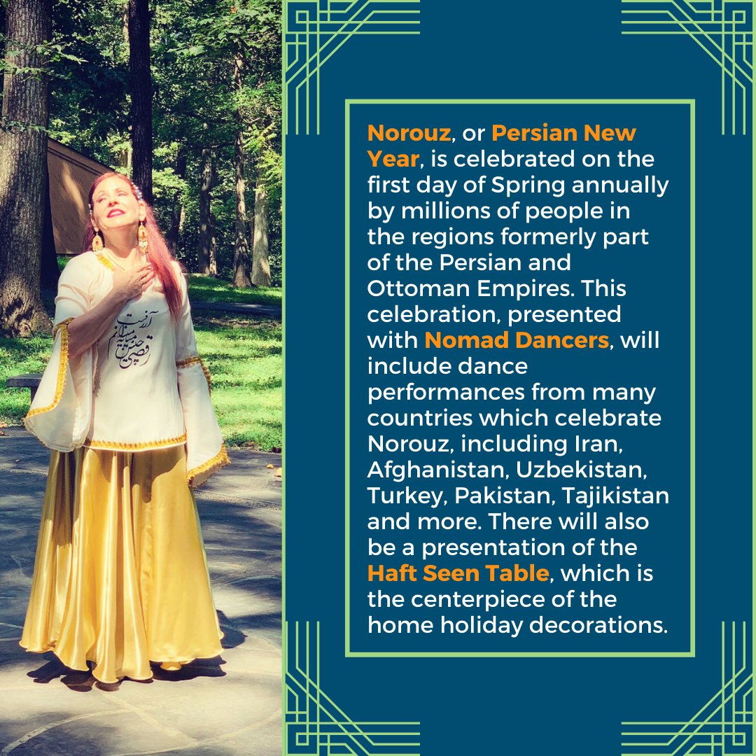 🎉 Join Nomad Dancers and Sandy Spring Museum to celebrate Norouz, the Persian New Year!

📆 Sunday, March 17 at 3:00 pm
👉🏽 Registration, ow.ly/4QFl50QNzOv

#SandySpringMuseum #CommunityMuseum #CulturalHeritage #Norouz #Nowruz #PersianNewYear #Celebration #folklife