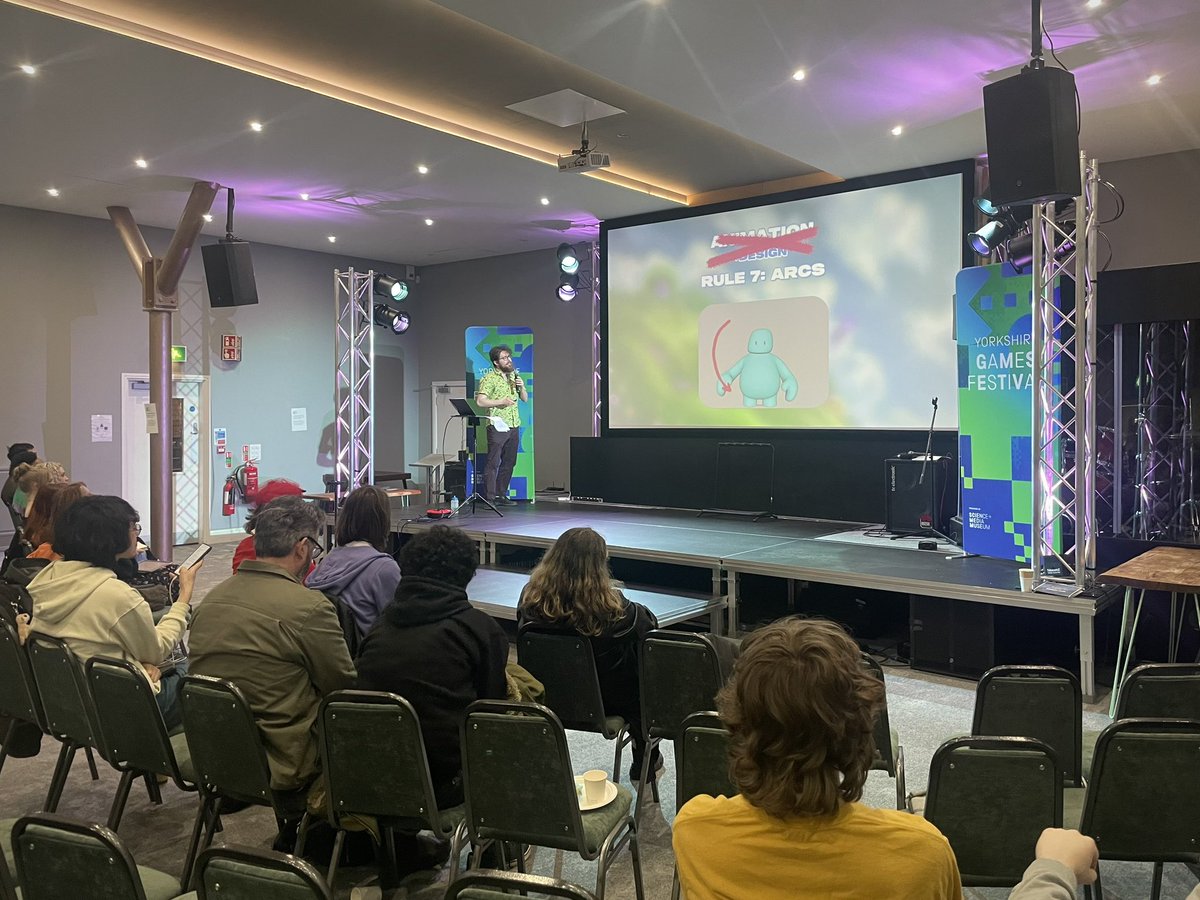 Our <a href="/YorksGamesFest/">Yorkshire Games Festival</a> attendees getting a sneak peak behind the scenes at the animations in <a href="/SouthfieldGame/">Southfield 🌱</a> by <a href="/PeterTripleZ/">Peter Idziaszczyk</a> 🌱