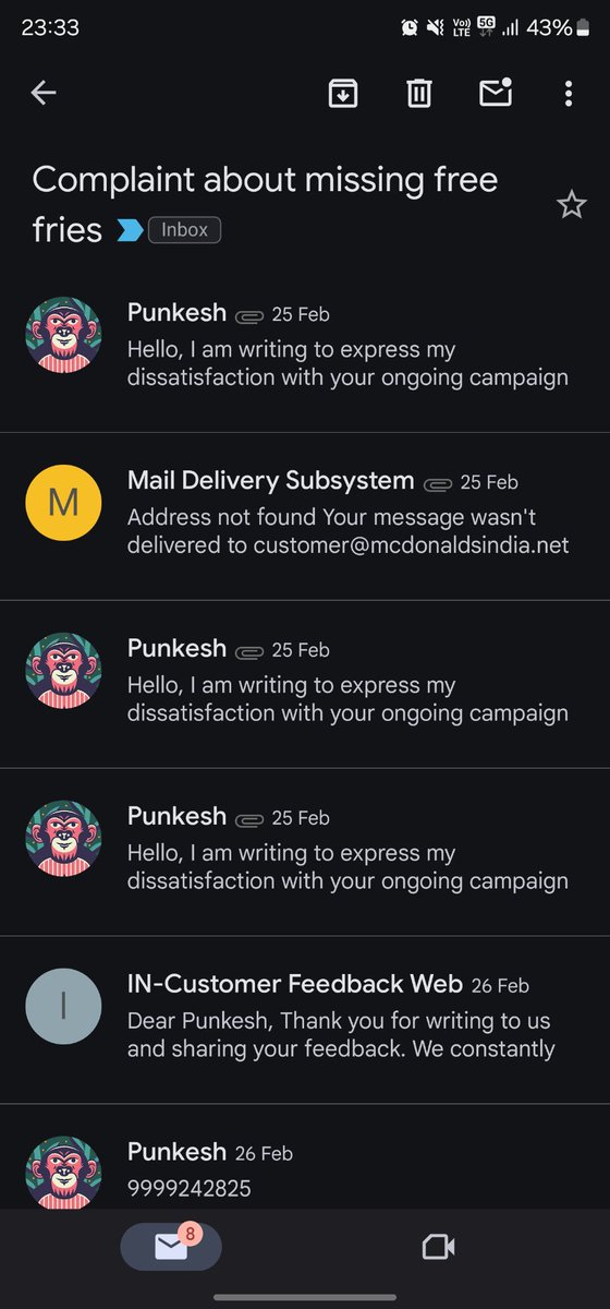 Punkesh93's tweet photo. @mcdonaldsindia is this your customer service? https://t.co/paVW6kx72M