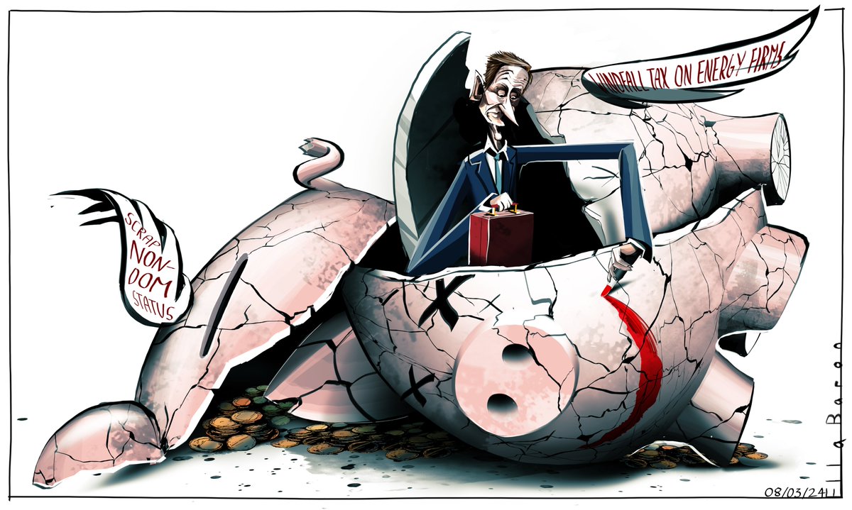 Friday's @guardian cartoon #Budget2024 #JeremyHunt #Chancellor theguardian.com/commentisfree/…