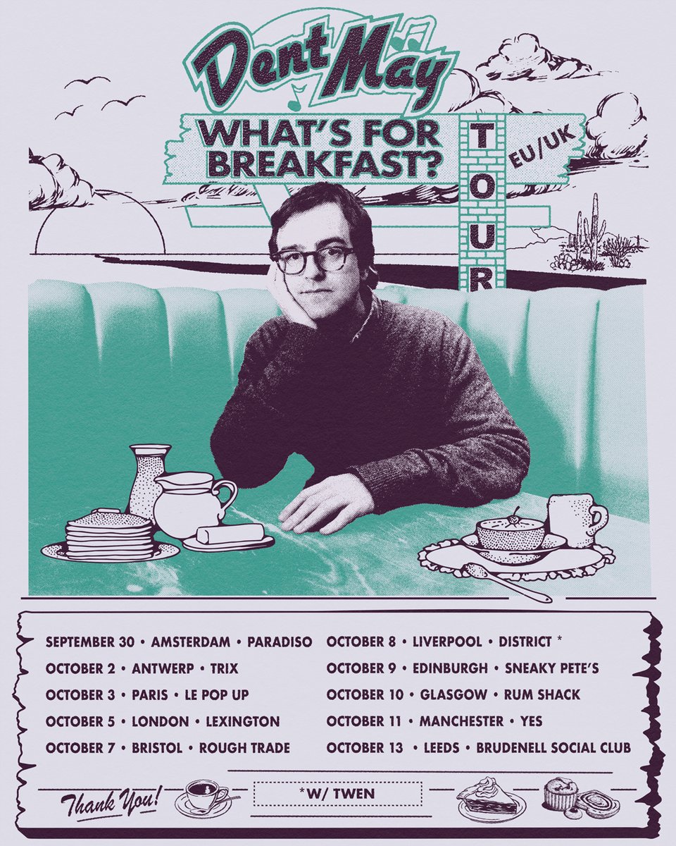 'What's For Breakfast?' World Tour continues 🌎 Europe and U.K. dates on sale Friday at 2pm GMT / 3pm CET dentmay.com/tour