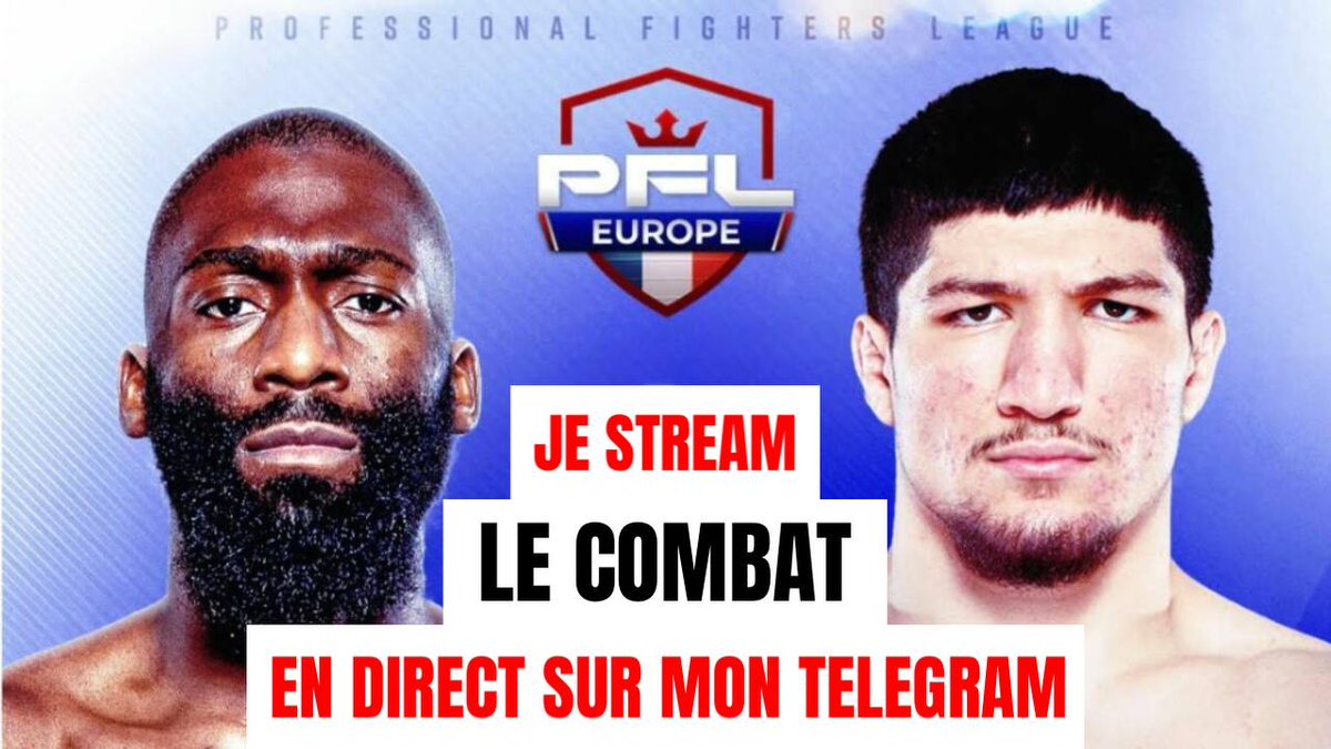 JaneenRebe41608's tweet photo. Je stream le PFL et le combat de Doumbe Baki en direct sur Telegram ! 

DOUMBE 🆚 BAKI 🥊

Rejoignez le canal via ce lien pour voir les combats !

En live ici ⇨ https://t.co/a0yxHRqnLh ⇦

RT/LIKE ♻️❤️

#PFLParis #PFL #DoumbeBaki #doumbe #baki patrick pacella habirora https://t.co/qGNCDptXgP